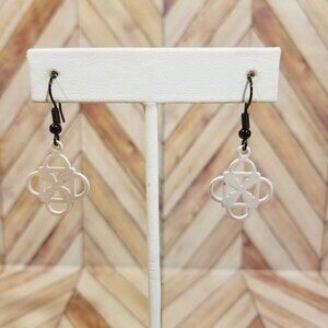 Clover Dangling Earrings (White)